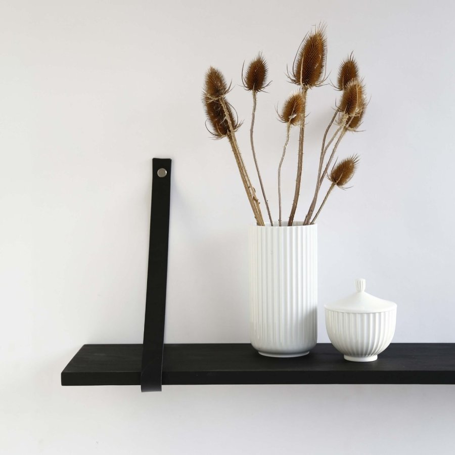 NocNoi Harre Vig vegghylle - sortoljet eik m. sort lrreim, 50-100