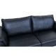 Soul 3-seters sofa - svart semianilinskinn og svart metall