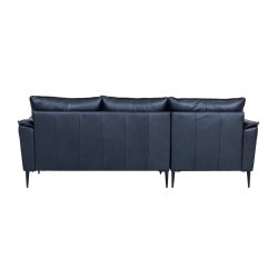 Soul sofa, m. venstre chaiselong - sort semianilin l�der og sort metal -  Furnhouse