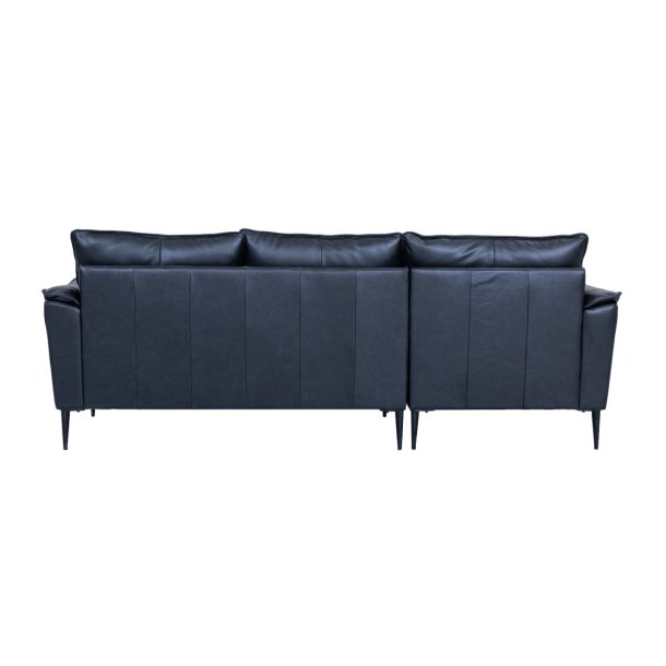 Soul sofa, m. venstre chaiselong - sort semianilin l�der og sort metal -  Furnhouse