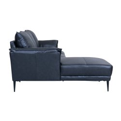 Soul sofa, m. venstre chaiselong - sort semianilin l�der og sort metal -  Furnhouse