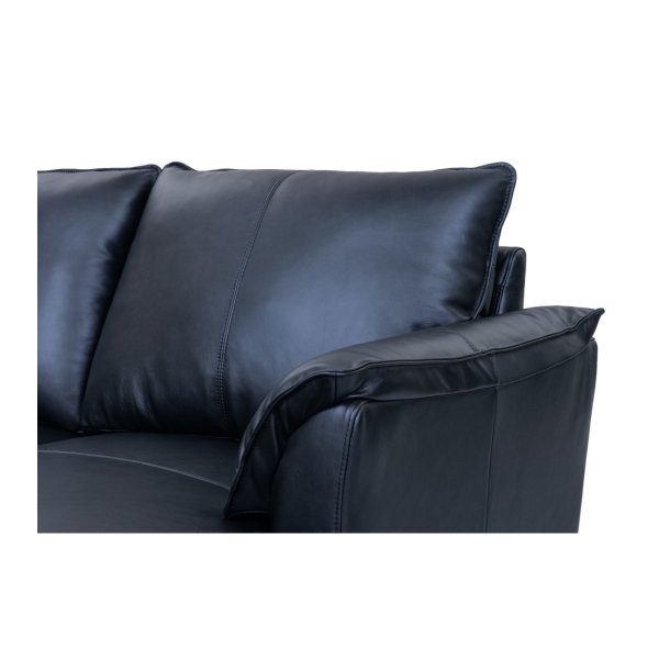 Soul sofa, m. venstre chaiselong - sort semianilin l�der og sort metal -  Furnhouse