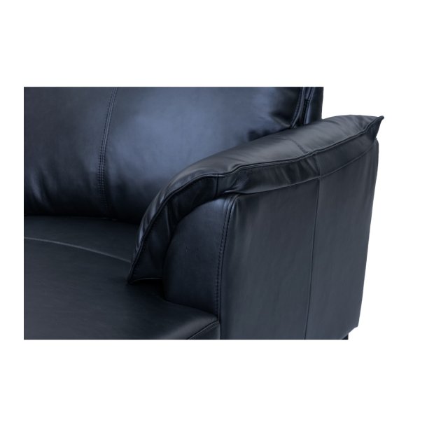 Soul sofa, m. venstre chaiselong - sort semianilin l�der og sort metal -  Furnhouse