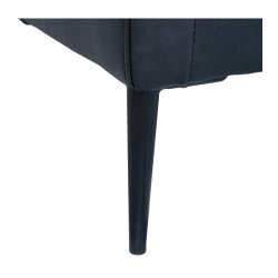Soul sofa, m. venstre chaiselong - sort semianilin l�der og sort metal -  Furnhouse