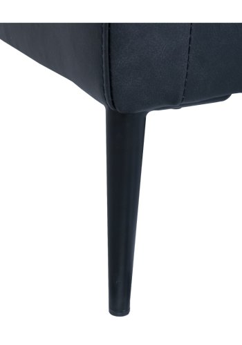 Soul sofa, med venstre sjeselong - svart semianilinskinn og svart metall