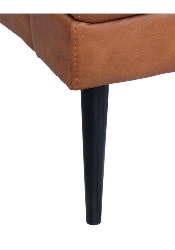 Soul sofa, med hyre sjeselong - lysebrunt semianilinskinn og sort metall