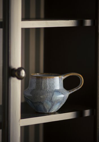 CREATIVE COLLECTION Bessie Becher, Blau, Steingut (D10xH9 cm, 4er-Set)