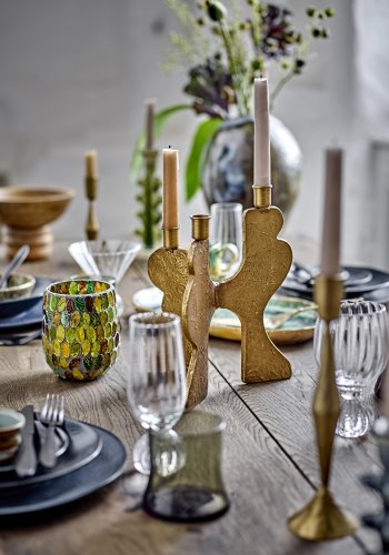 BLOOMINGVILLE Lux lysestage - guld metal