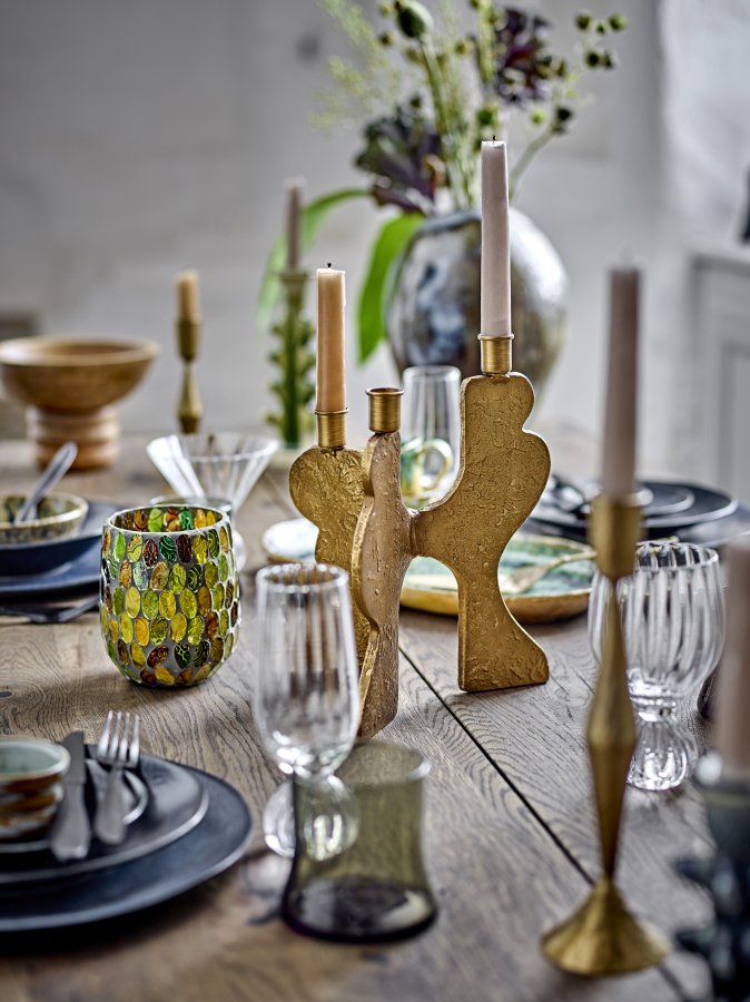 BLOOMINGVILLE Lux lysestage - guld metal