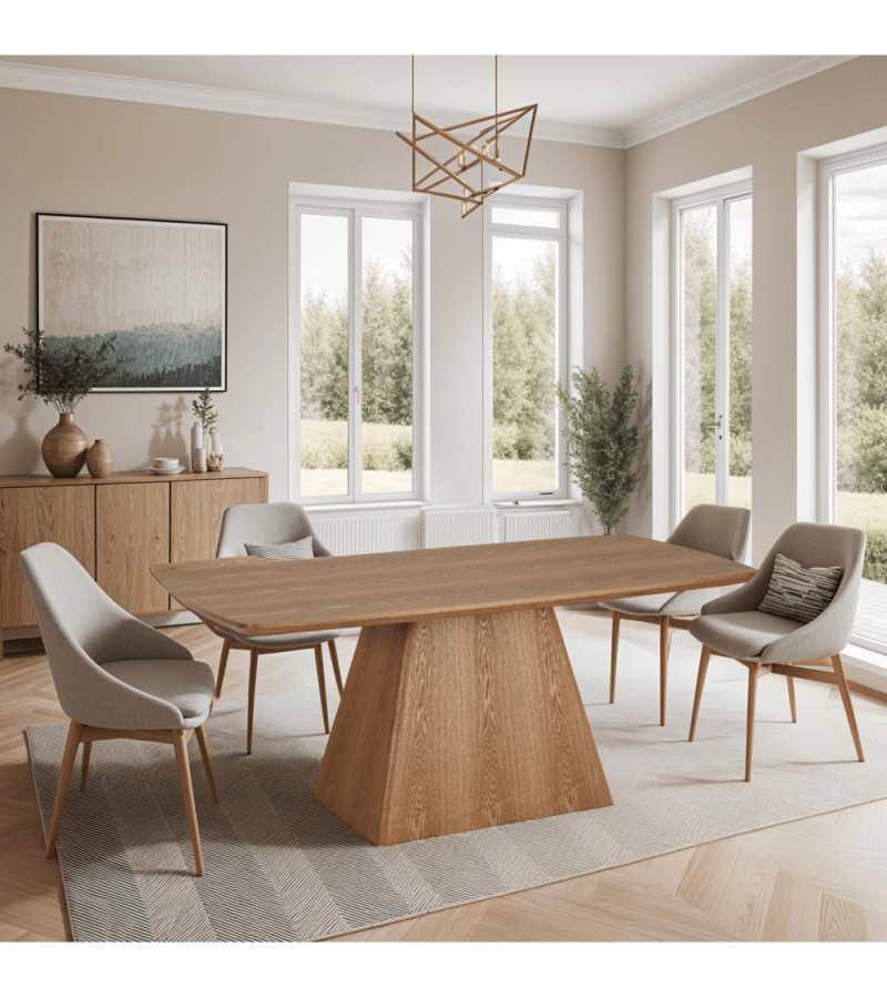 Star spisebord, rektangulrt - naturlig eikefiner (90x180)