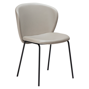 DAN-FORM Stay spisebordsstol - kashmir kunstlder og sort stl