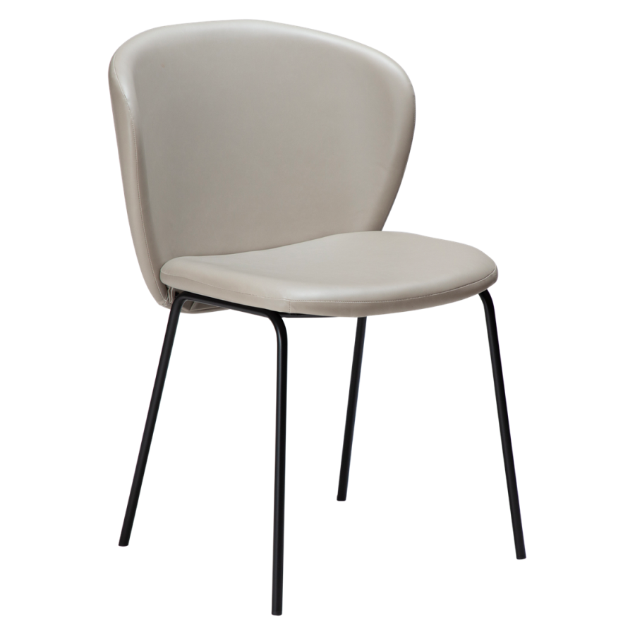 DAN-FORM Stay Esszimmerstuhl - Kaschmir-Kunstleder und schwarzer Stahl