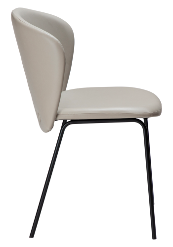 DAN-FORM Stay Esszimmerstuhl - Kaschmir-Kunstleder und schwarzer Stahl