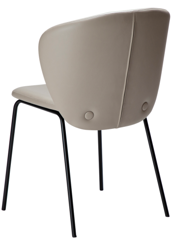 DAN-FORM Stay Esszimmerstuhl - Kaschmir-Kunstleder und schwarzer Stahl