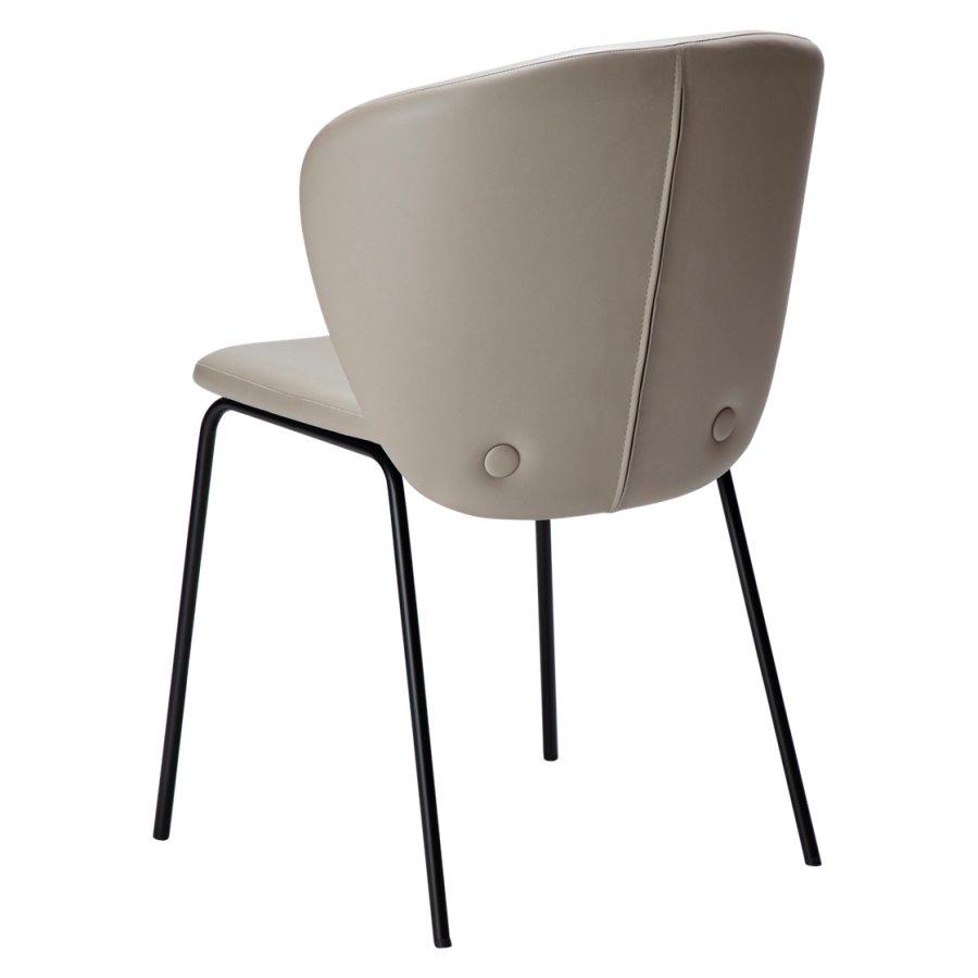 DAN-FORM Stay Esszimmerstuhl - Kaschmir-Kunstleder und schwarzer Stahl