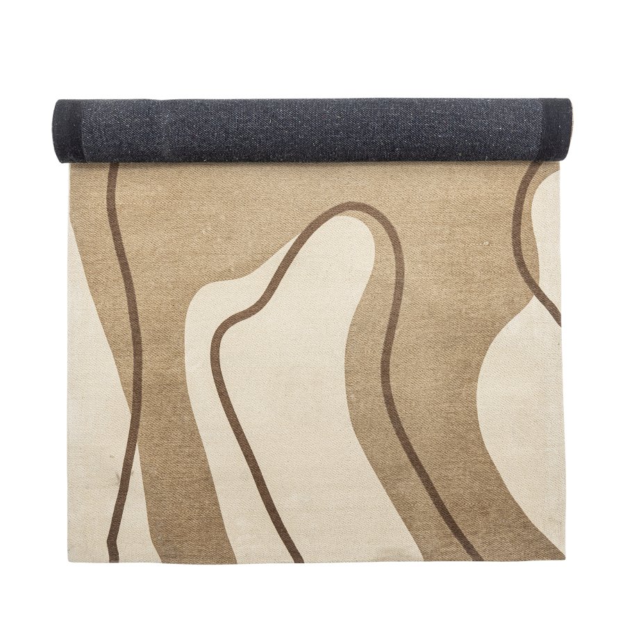 BLOOMINGVILLE Volano teppe, rektangulrt - beige og brun bomull (150x90)