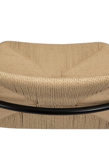 DAN-FORM Stiletto spisebordsstol, med armlener - naturpapirsnor og sort stl