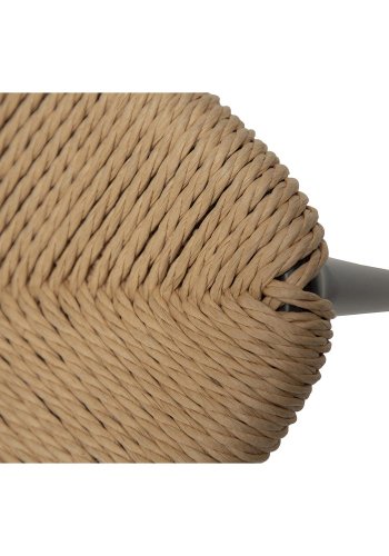 DAN-FORM Stiletto spisebordsstol, med armlener - naturpapirsnor og sort stl