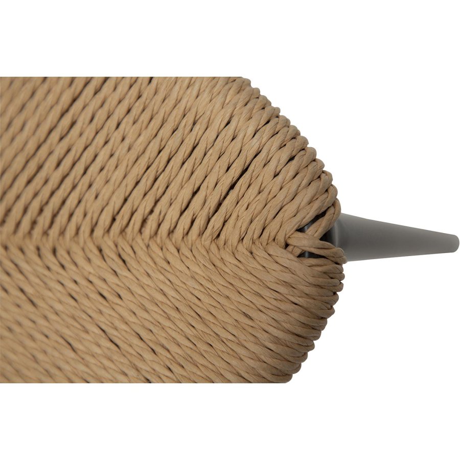 DAN-FORM Stiletto spisebordsstol, med armlener - naturpapirsnor og sort stl