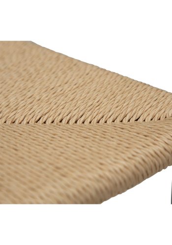 DAN-FORM Stiletto Barhocker, mit Fußstütze – natürliche Papierkordel und schwarzer Stahl