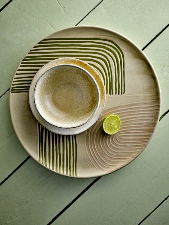 BLOOMINGVILLE Amica serveringsfat, rundt - rosa steinty (39)