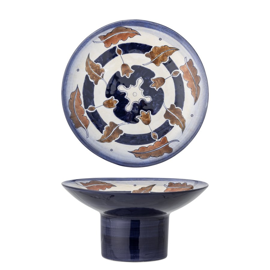 BLOOMINGVILLE Myrna Tafelaufsatz – blaues und braunes Steingut