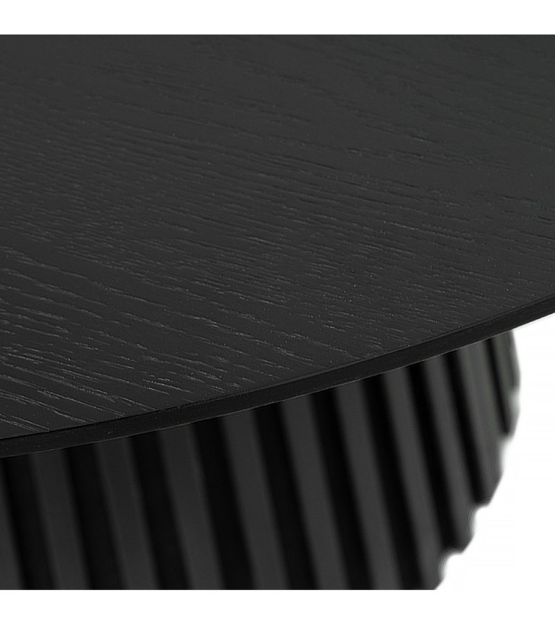 Svendborg spisebord, rund, m. 2 till�gsplader - sort egetr�sfin�r (�120)