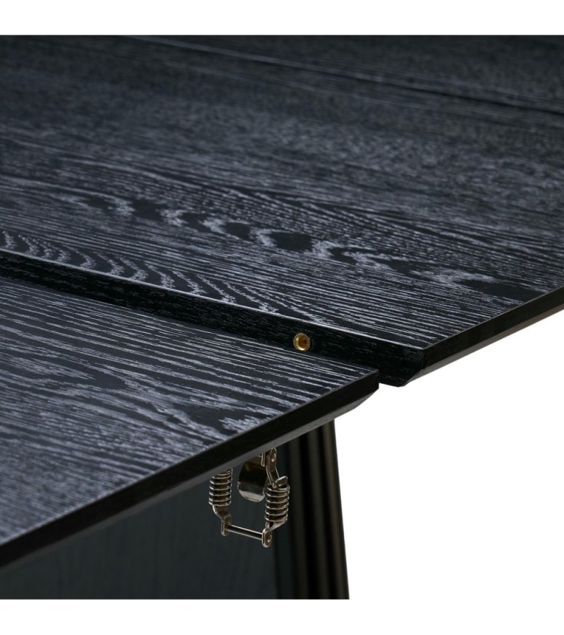 Svendborg spisebord, rund, m. 2 till�gsplader - sort egetr�sfin�r (�120)