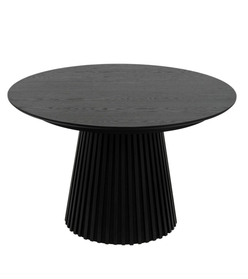 Svendborg spisebord, rund, m. 2 till�gsplader - sort egetr�sfin�r (�120)