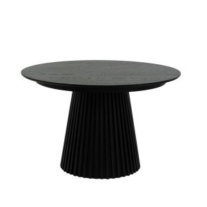 Svendborg spisebord, rund, m. 2 till�gsplader - sort egetr�sfin�r (�120)