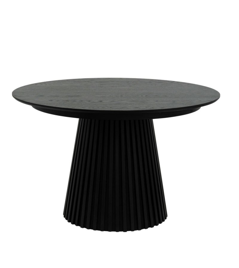 Svendborg spisebord, rund, m. 2 till�gsplader - sort egetr�sfin�r (�120)