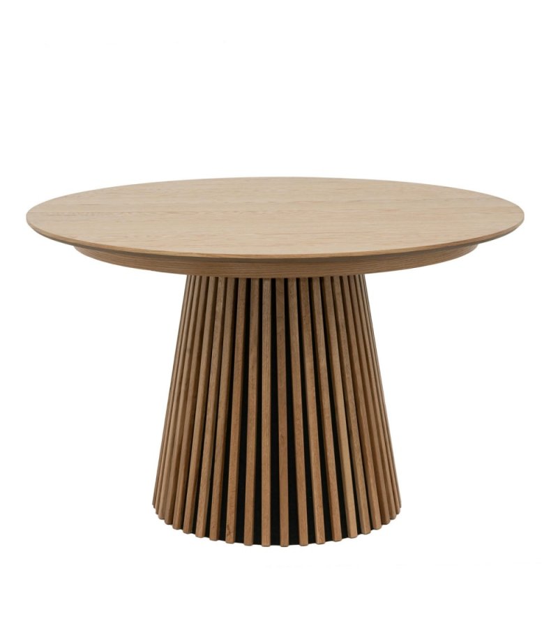 Svendborg spisebord, rund, m. 2 till�gsplader - natur egetr�sfin�r (�120)