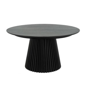 Svendborg spisebord, rund, m. 2 till�gsplader - sort egetr�sfin�r (�140)