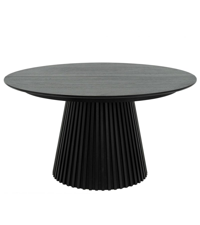 Svendborg spisebord, rund, m. 2 till�gsplader - sort egetr�sfin�r (�140)