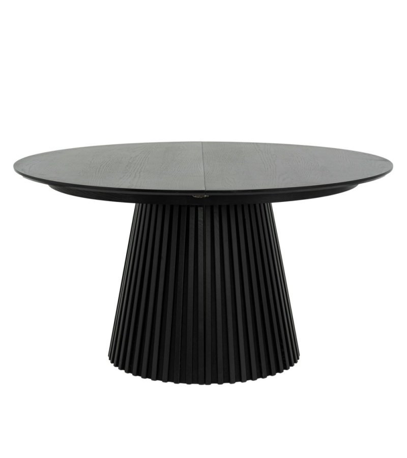 Svendborg spisebord, rund, m. 2 till�gsplader - sort egetr�sfin�r (�140)