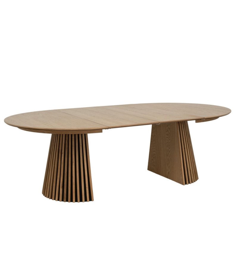 Svendborg spisebord, rund, m. 2 till�gsplader - natur egetr�sfin�r (�140)