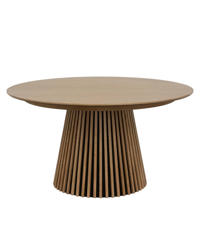 Svendborg spisebord, rund, m. 2 till�gsplader - natur egetr�sfin�r (�140)