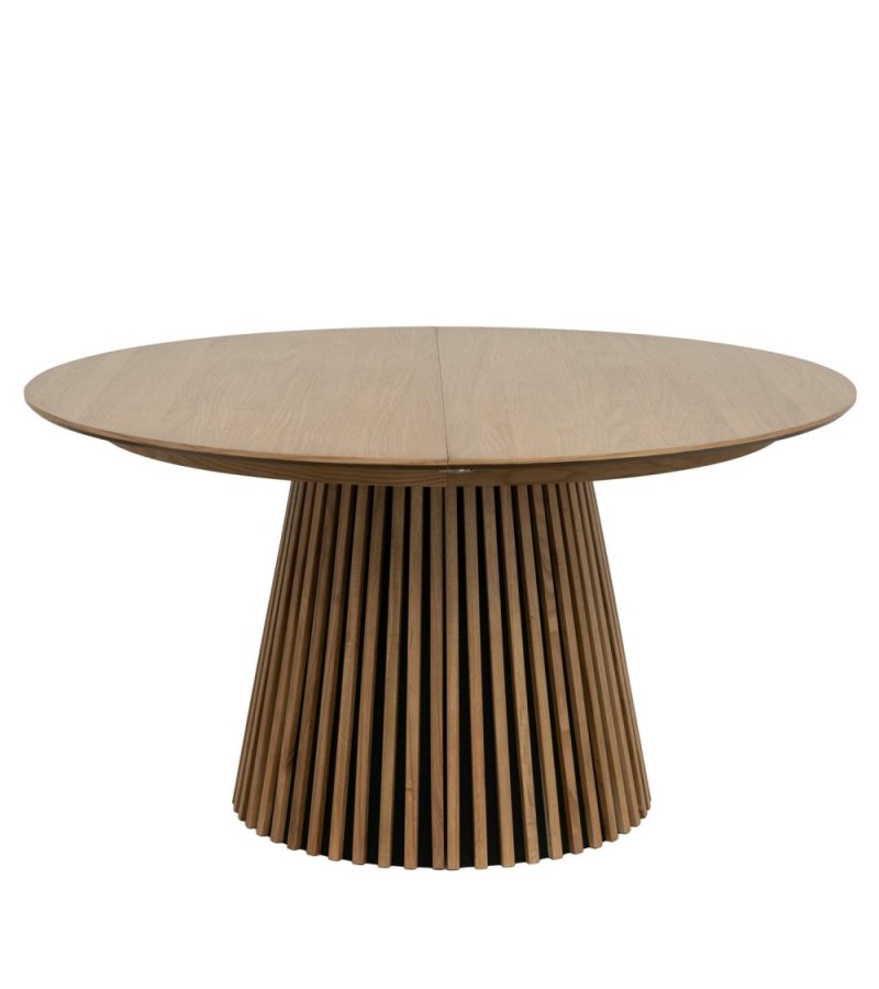 Svendborg spisebord, rund, m. 2 till�gsplader - natur egetr�sfin�r (�140)