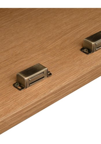 Svendborg Lavt vitrineskab, m. 2 l�ger og 2 hylder - glas og natur egetr�sfin�r og egetr�