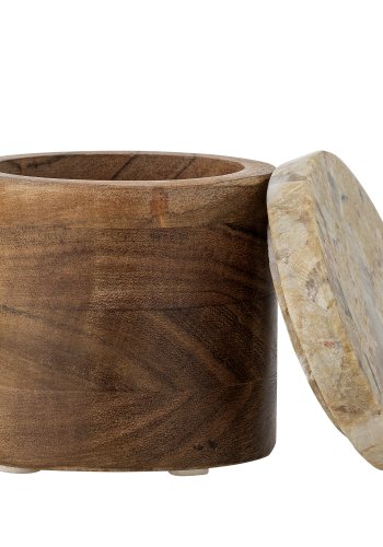 CREATIVE COLLECTION Lisanne Glas mit Deckel, Natur, FSC100%, Akazie