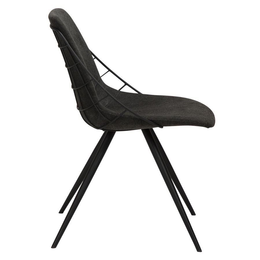 DAN-FORM Sway Esszimmerstuhl - schwarzer Stoff und schwarzer Stahl