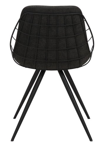 DAN-FORM Sway Esszimmerstuhl - schwarzer Stoff und schwarzer Stahl