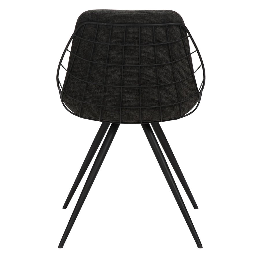 DAN-FORM Sway Esszimmerstuhl - schwarzer Stoff und schwarzer Stahl