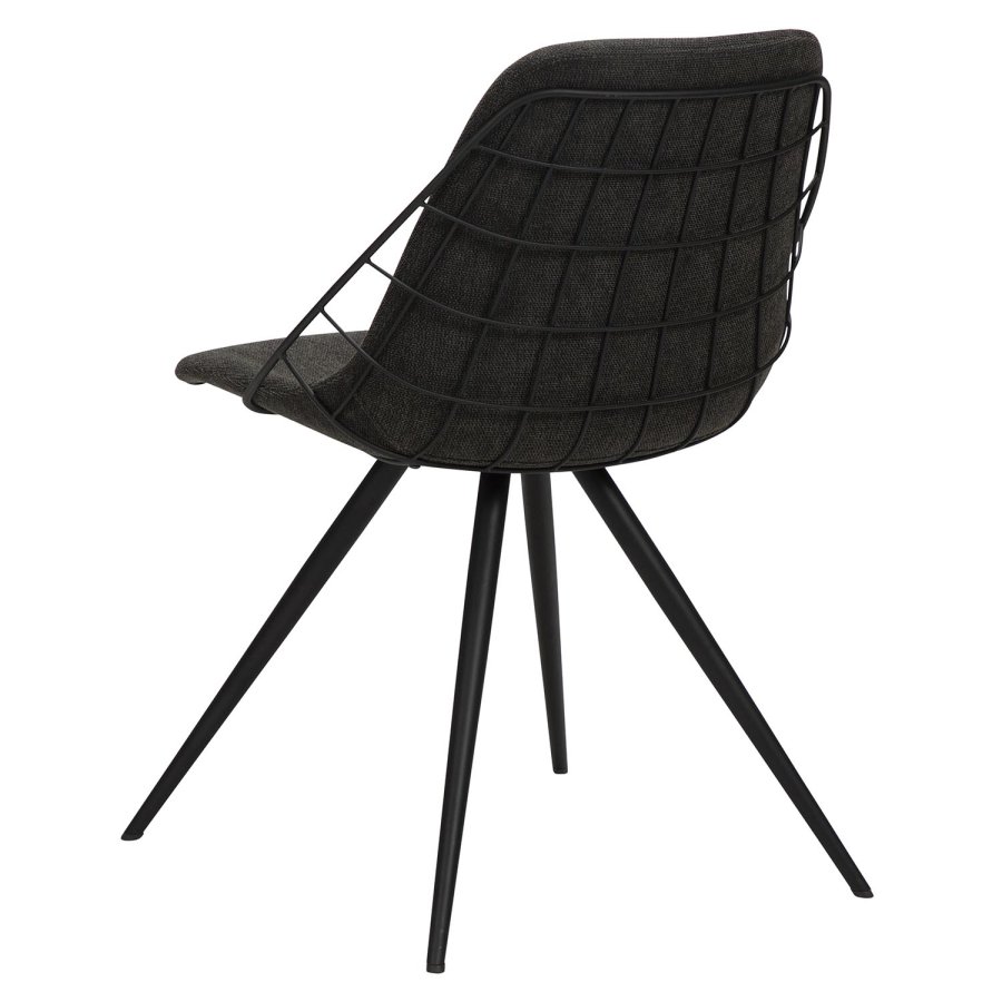 DAN-FORM Sway Esszimmerstuhl - schwarzer Stoff und schwarzer Stahl