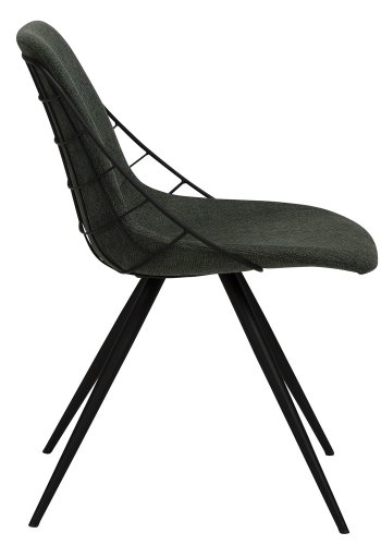 DAN-FORM Sway Esszimmerstuhl - grüner Stoff und schwarzer Stahl