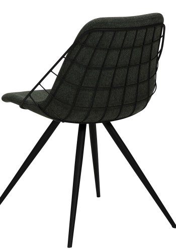 DAN-FORM Sway Esszimmerstuhl - grüner Stoff und schwarzer Stahl