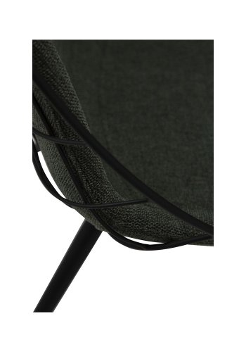 DAN-FORM Sway Esszimmerstuhl - grüner Stoff und schwarzer Stahl