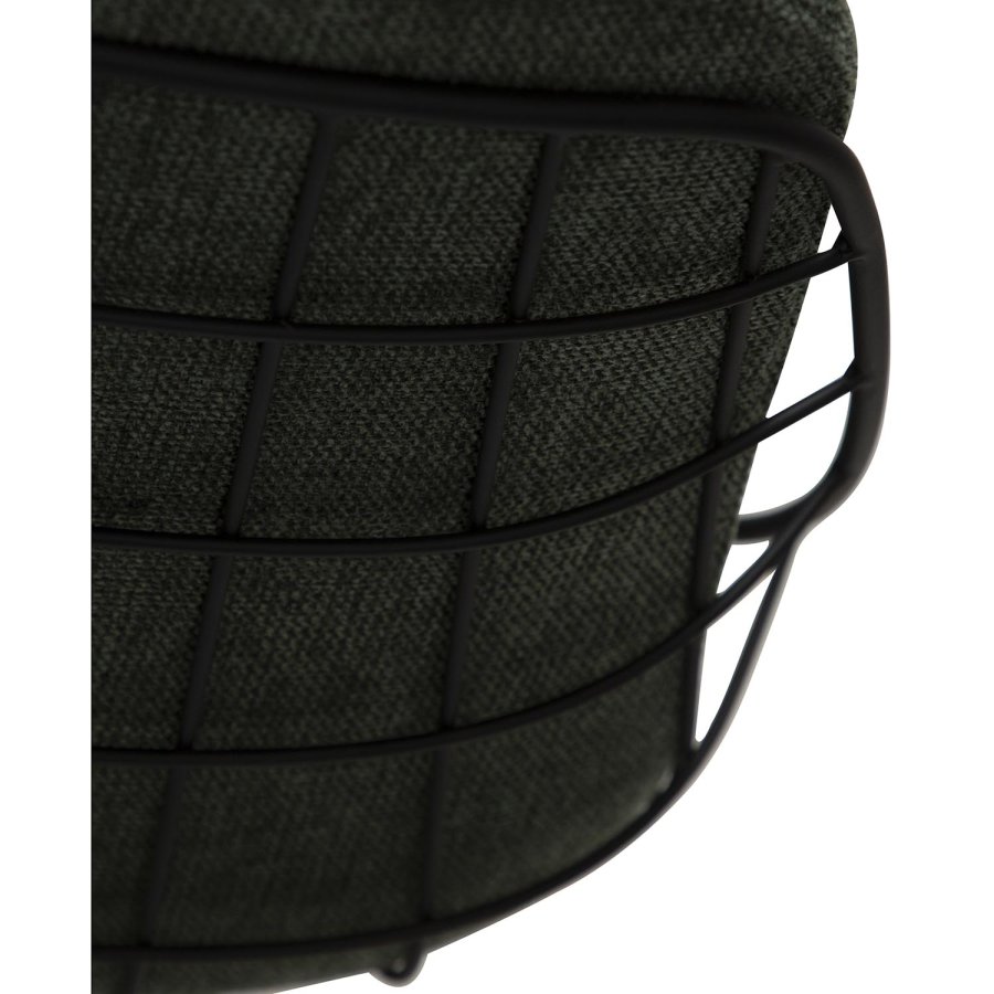 DAN-FORM Sway Esszimmerstuhl - grüner Stoff und schwarzer Stahl