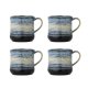 BLOOMINGVILLE Deana Tasse, Blau, Steingut (D8,5xH9 cm, 4er-Set)