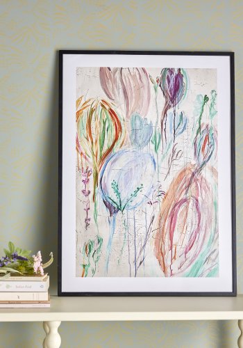 BLOOMINGVILLE Francine Illustrasjon med ramme, Svart, Furu